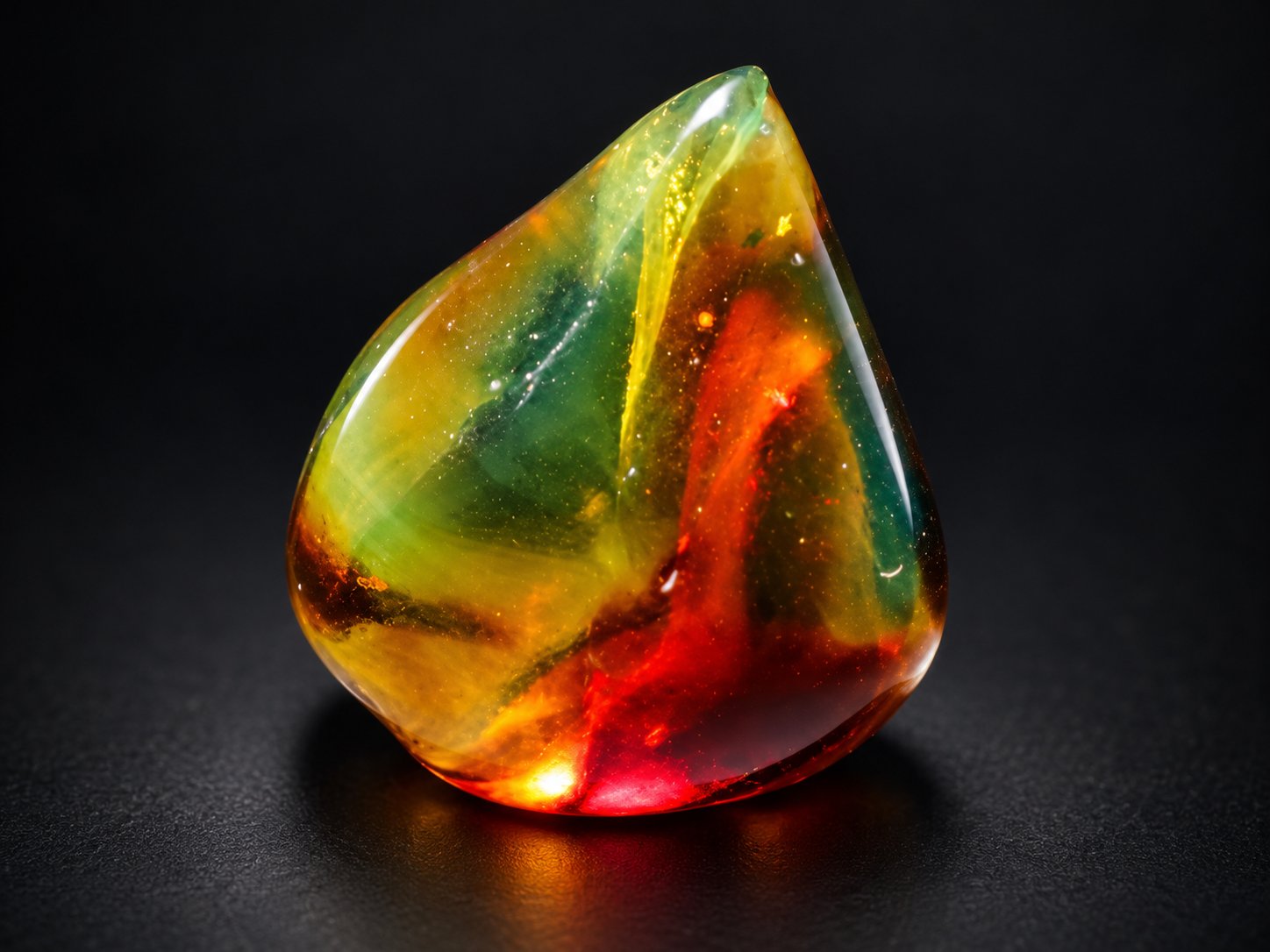 True caribbean red green polished Dominican amber