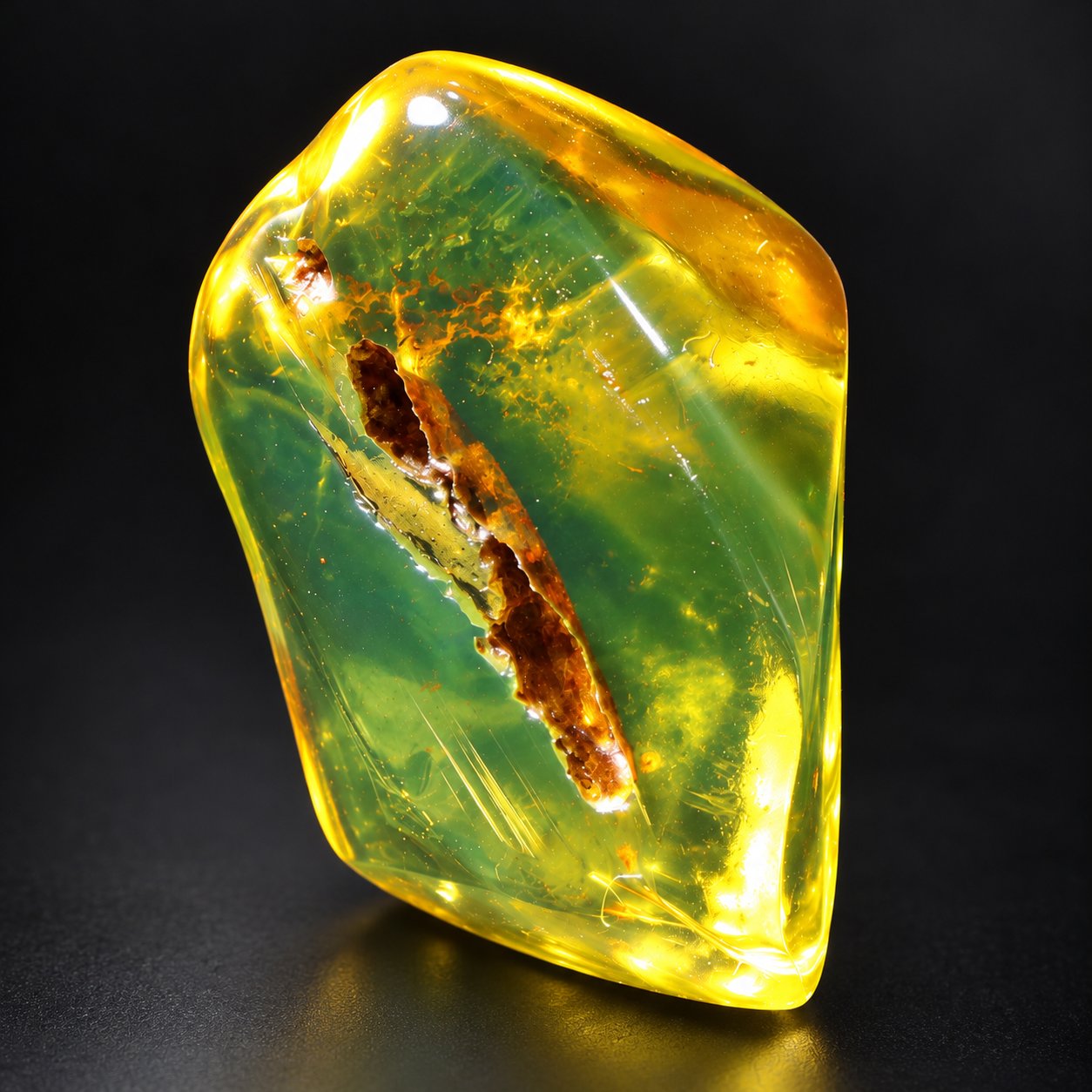 Authentic yellow green polished Dominican amber – photo 4