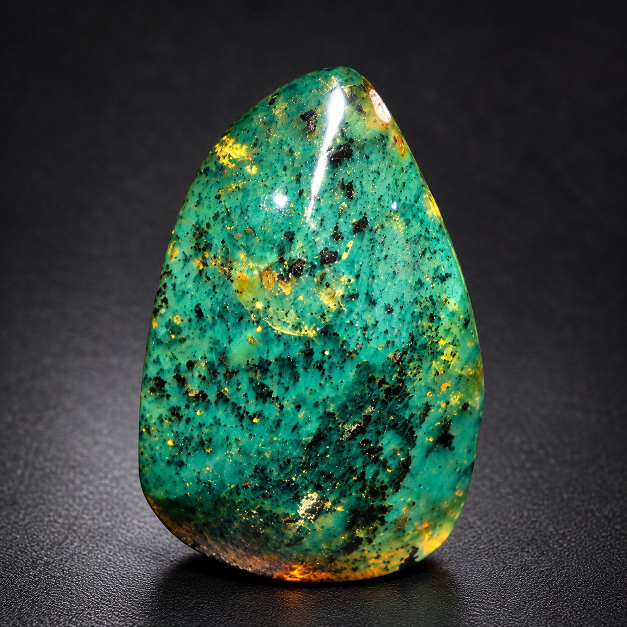 Earth mined cognac green polished Dominican amber 35mm – photo 11