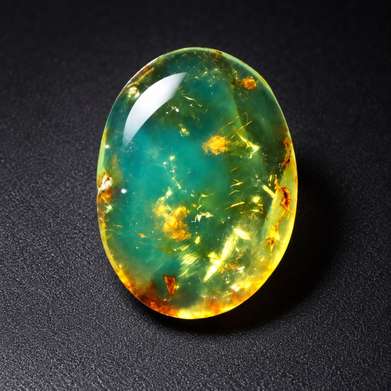 Earth mined olive green polished Dominican amber 28mm – photo 6