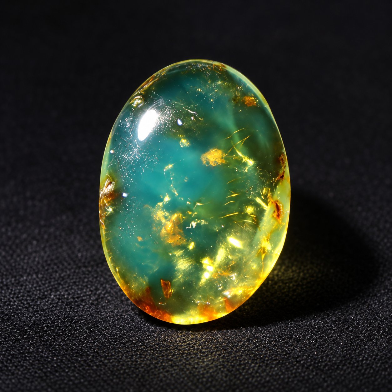 Earth mined olive green polished Dominican amber 28mm – photo 7