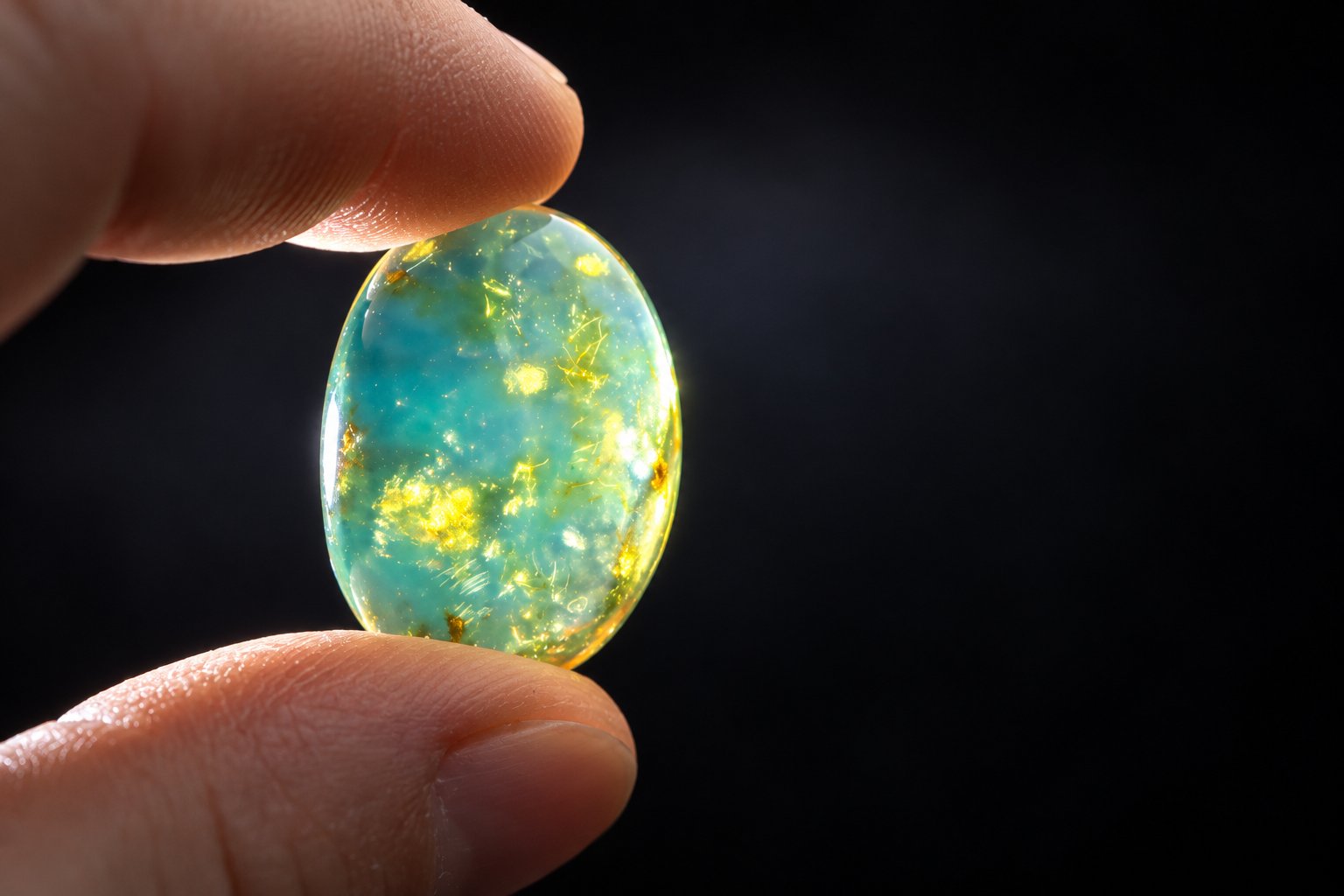 Earth mined olive green polished Dominican amber 28mm – photo 9