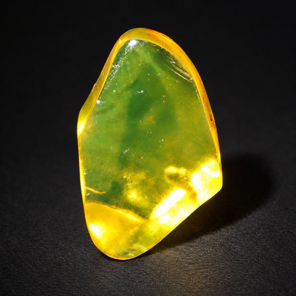 Genuine yellow green polished Dominican amber 31mm – photo 6