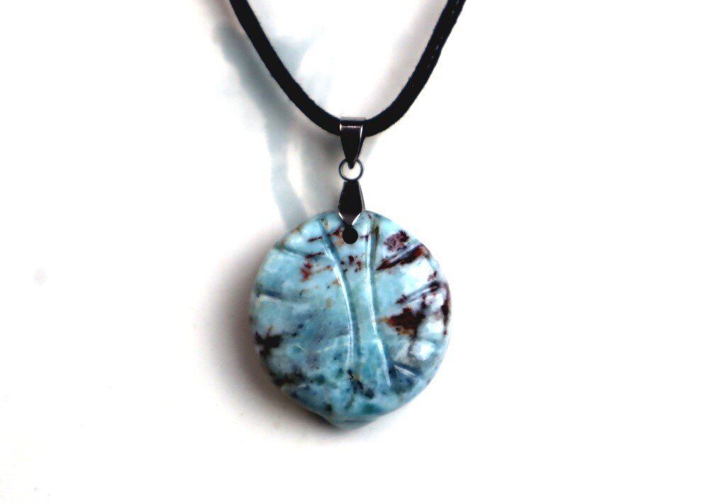 Charming Design Natural Ocean Blue Larimar Necklace adjustable free cord – photo 6