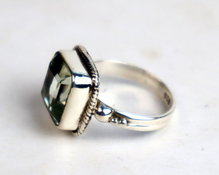 Clear White Tourmaline .925 Sterling Silver Ring #6.5 free resizing – photo 4