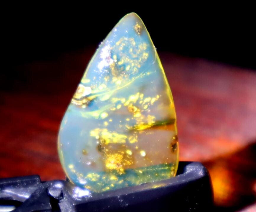 Natural Dominican Clear Light Blue Amber Polished Stone 25mm FREE DRILLING – photo 4