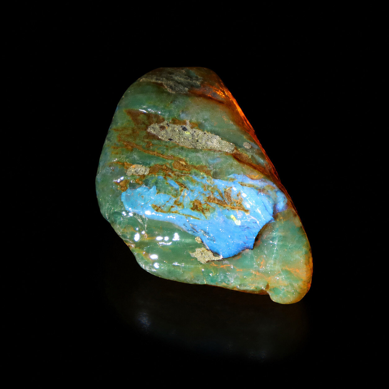 Natural Multicolor Blue Dominican Amber Rough Specimen Chunk 59mm 24.4g – photo 8