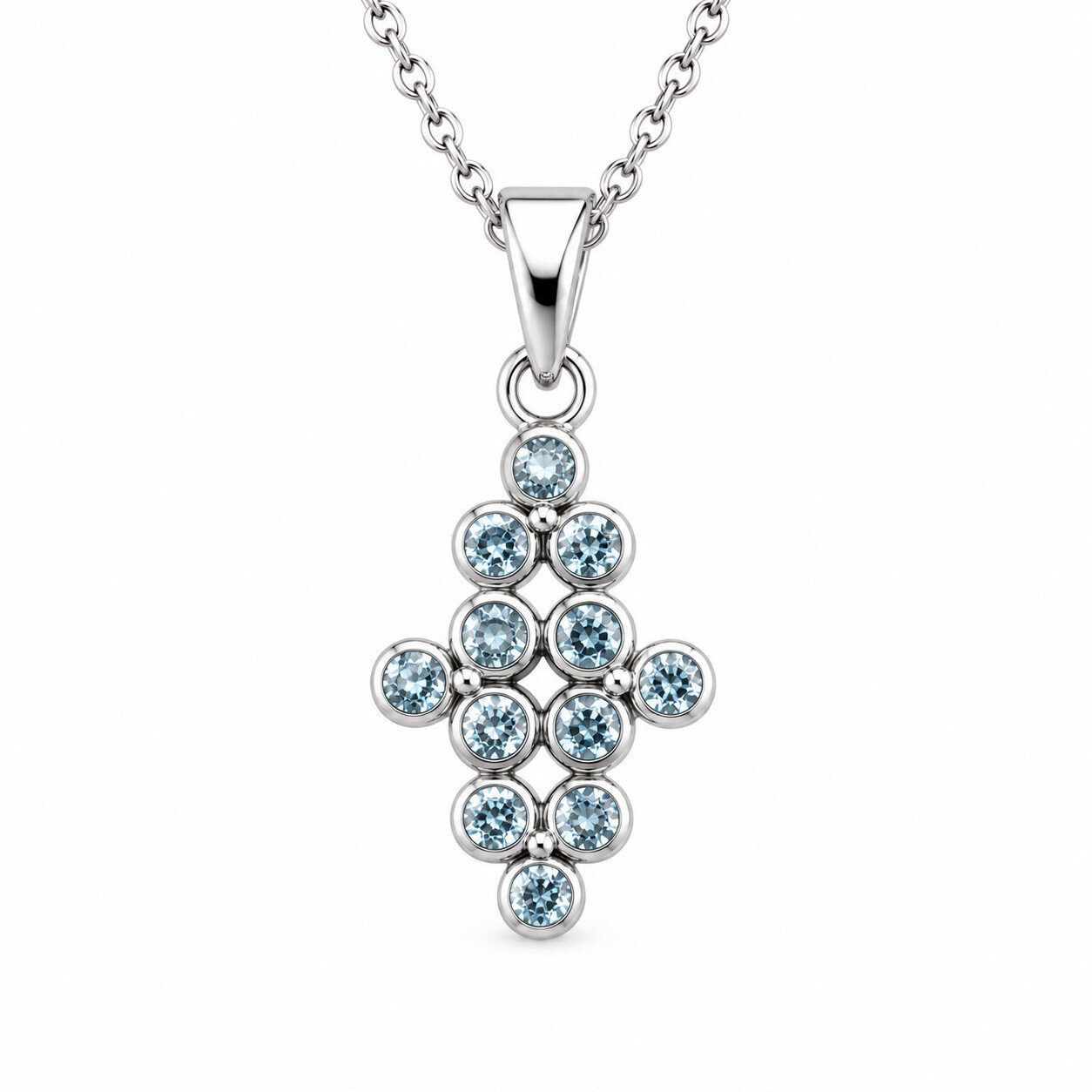 Rare Quality Blue Topaz 925 Sterling Silver Round Pendant 37mm