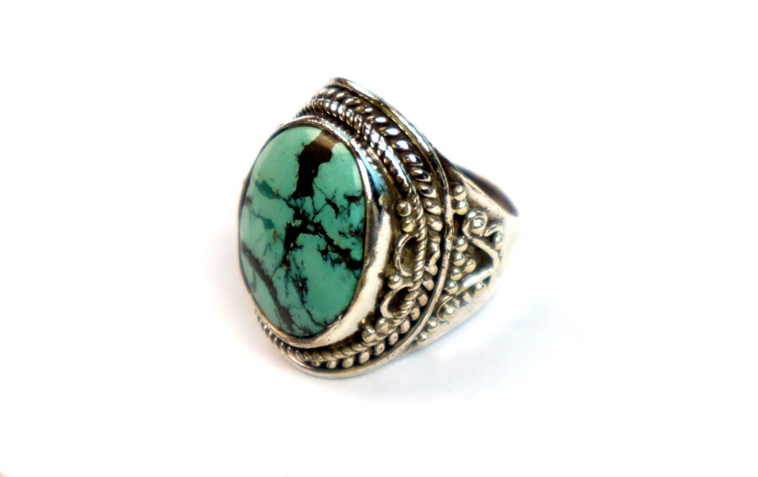 Outstanding Natural Light Green Turquoise .925 Sterling Silver Ring #7.5 – photo 5