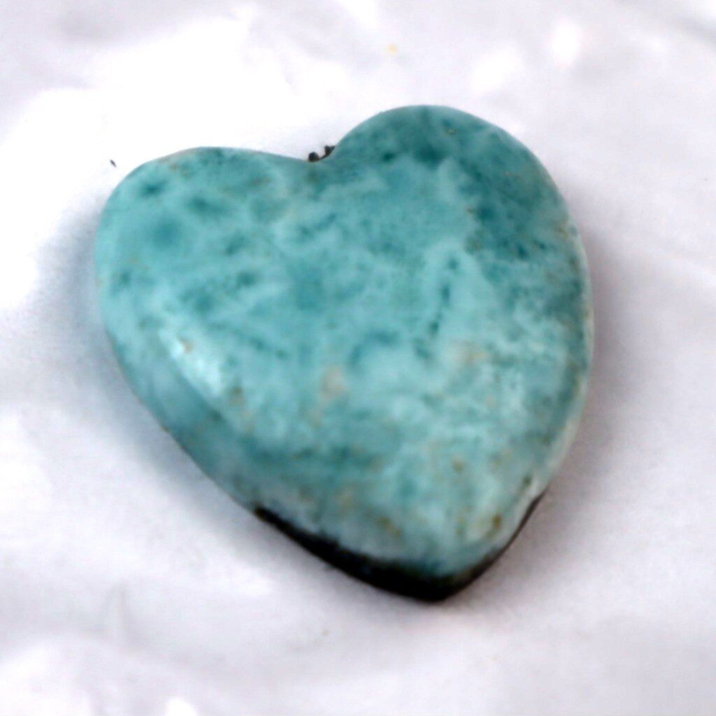 Genuine Beautiful Light Blue Larimar Heart Cabochon 35mm 17.5g – photo 3