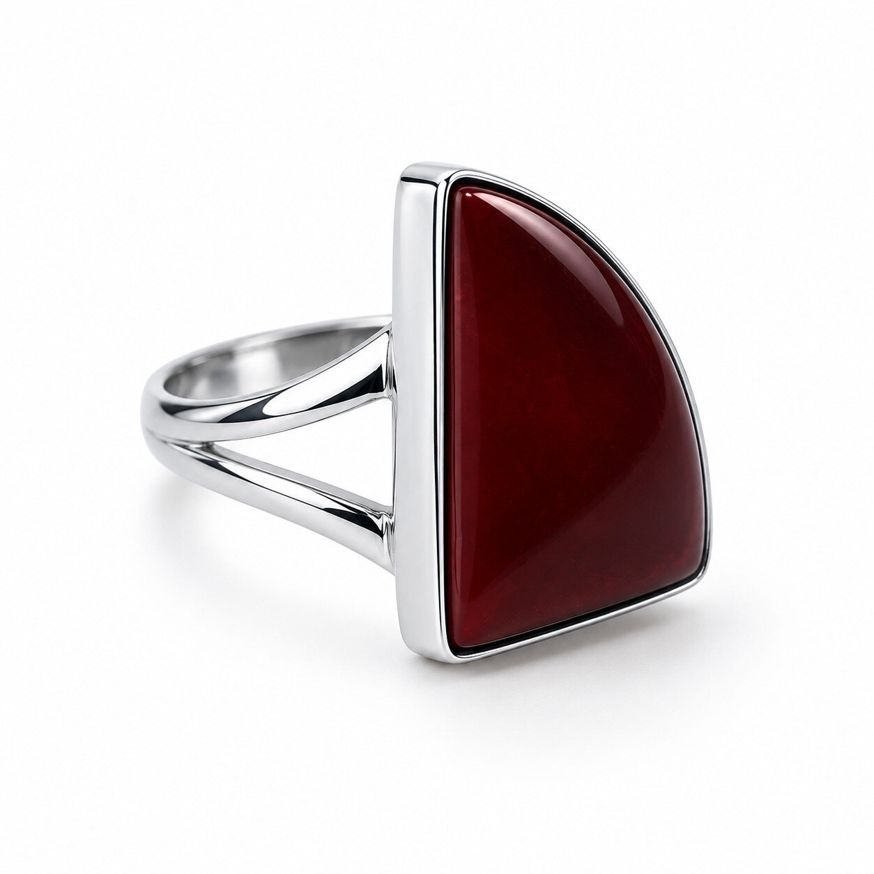 Artisan Polished Red Jasper 925 Sterling Silver Rectangular Ring US#6