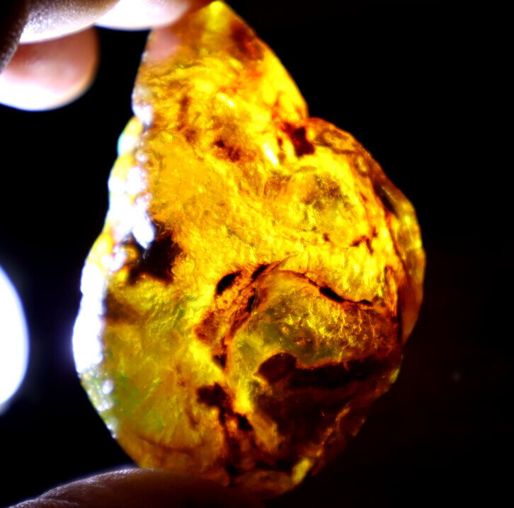 Excellent Natural Dominican Crystal Clear Green Blue Amber Rough Specimen 31gram – photo 9