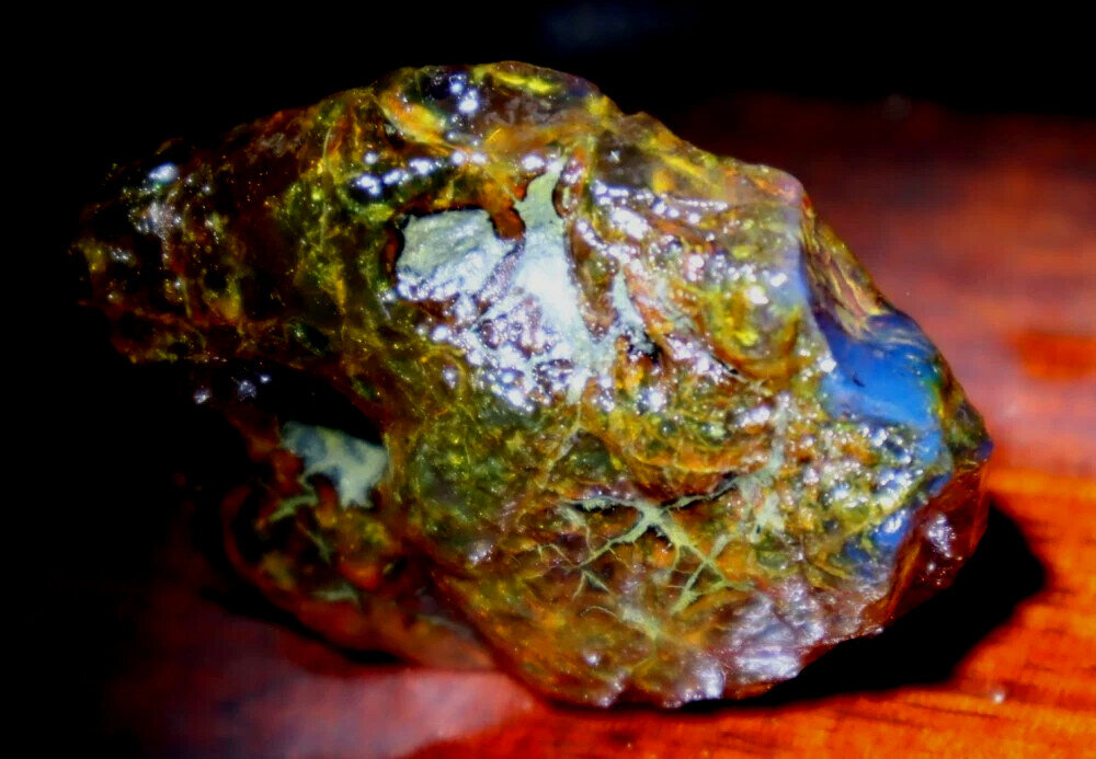 Exquisite Natural Dominican Crystal Clear Yellow Blue Amber Rough Specimen 42mm – photo 3