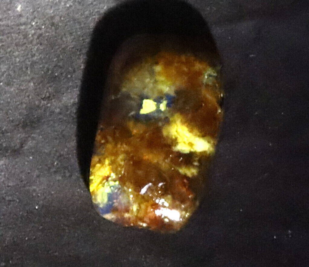 Natural Dominican Translucent Sky Blue Butterscotch Amber Polished Stone 17mm – photo 5