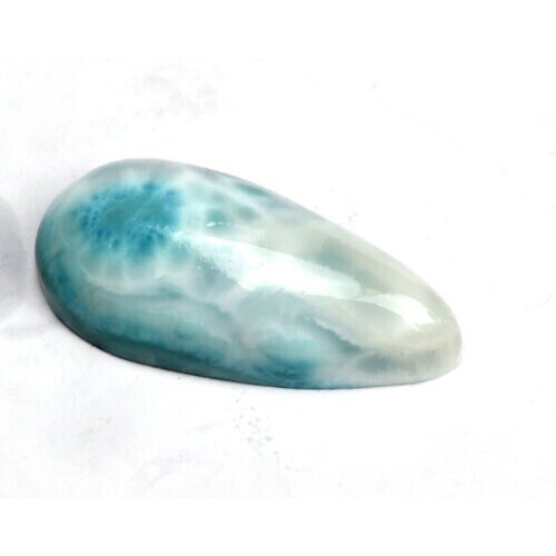 Impressive 2 inch Unique Natural Light Blue Larimar Teardrop Cabochon