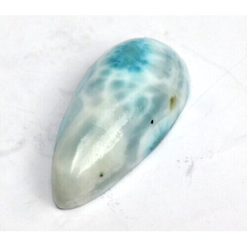Impressive 2 inch Unique Natural Light Blue Larimar Teardrop Cabochon – photo 3