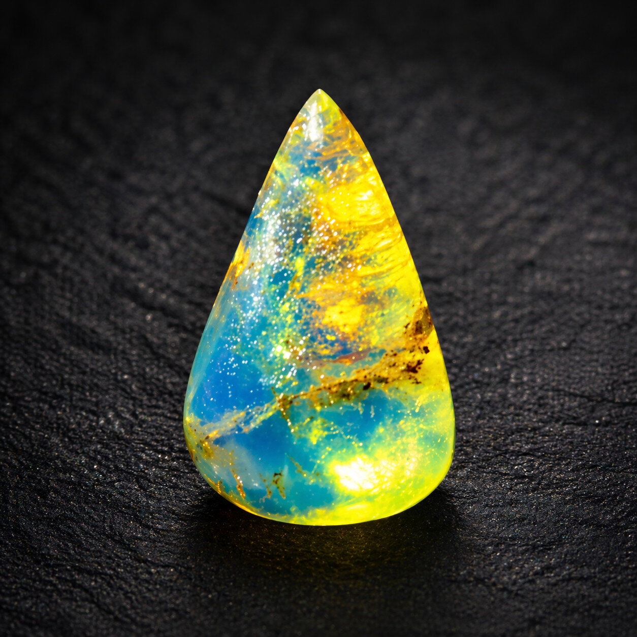 Dominican Clear Light Blue Amber Polished Stone 19mm FREE DRILLING