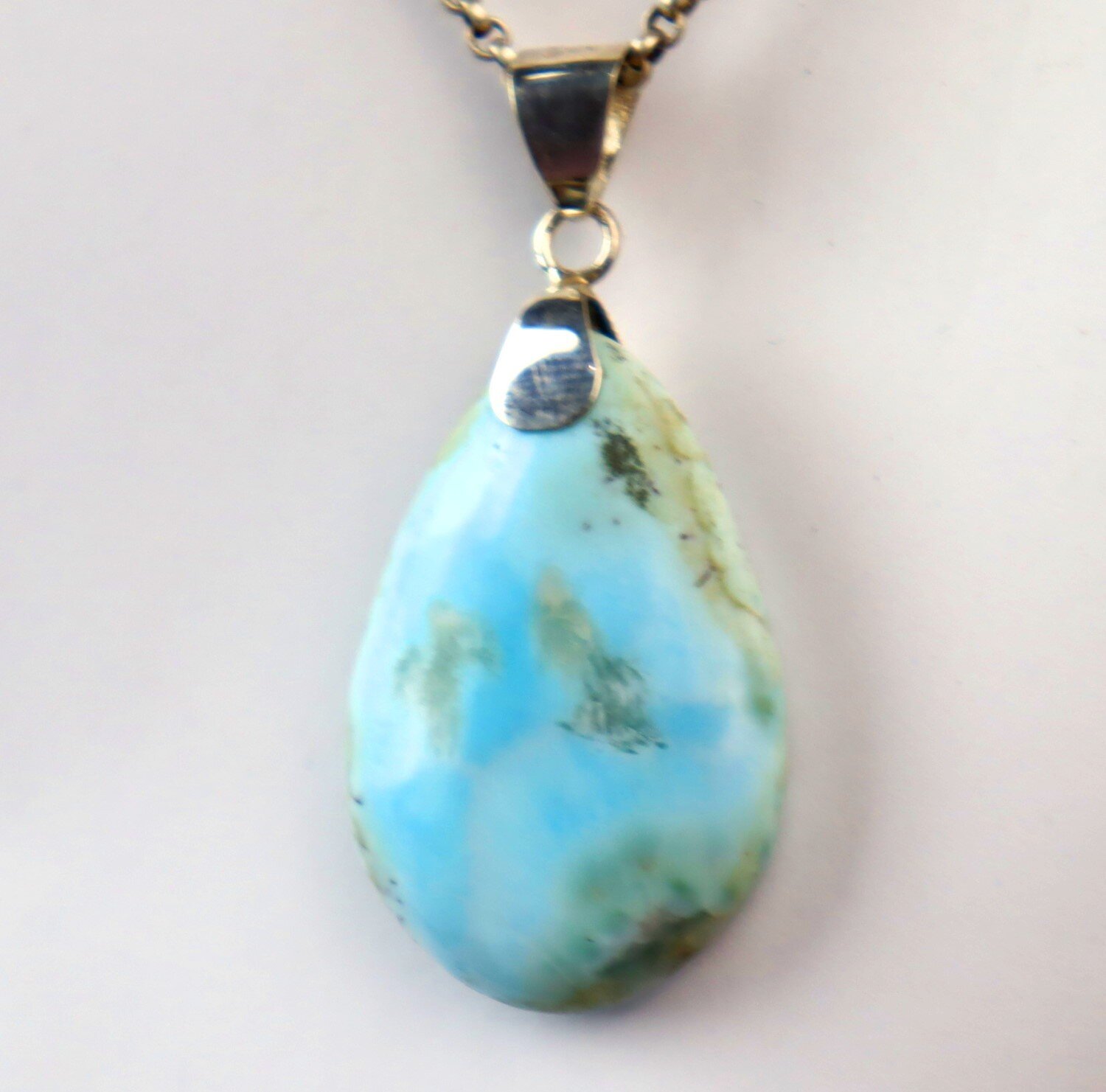 Biggest 2 inch Natural Light Blue Larimar .925 Sterling Silver Pendant 78CT – photo 3