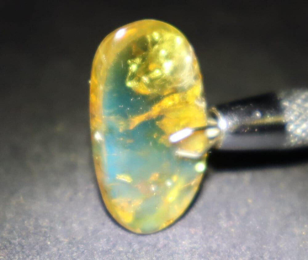 Beautiful Natural Dominican Translucent Light Blue Amber Polished Stone 26mm – photo 5