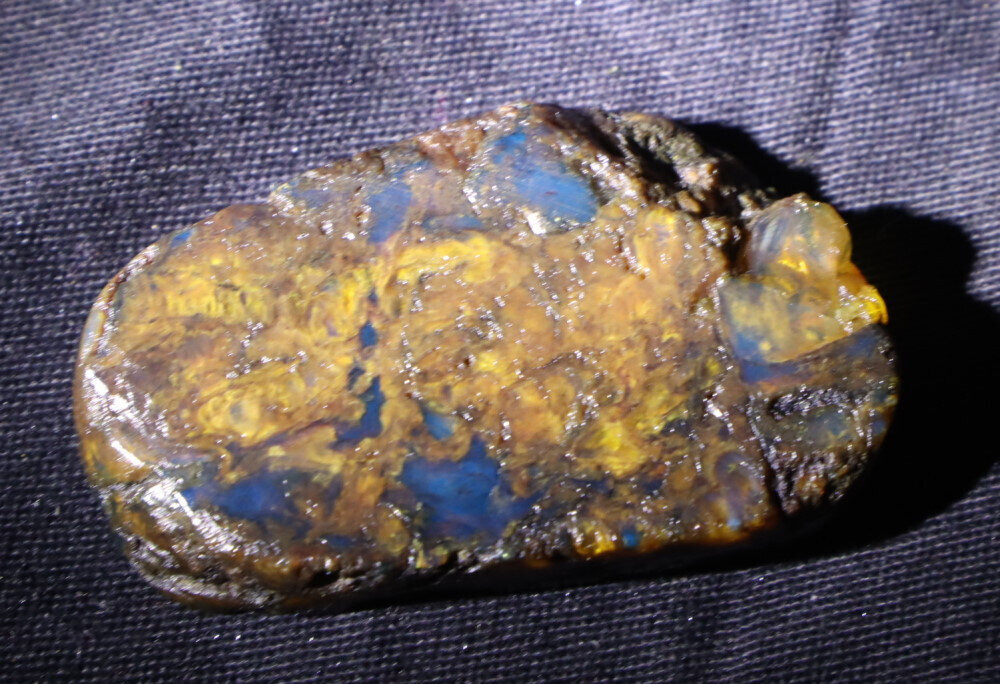 Natural Translucent Blue Butterscotch Amber Slab Slice Specimen 50mm 12grams – photo 3