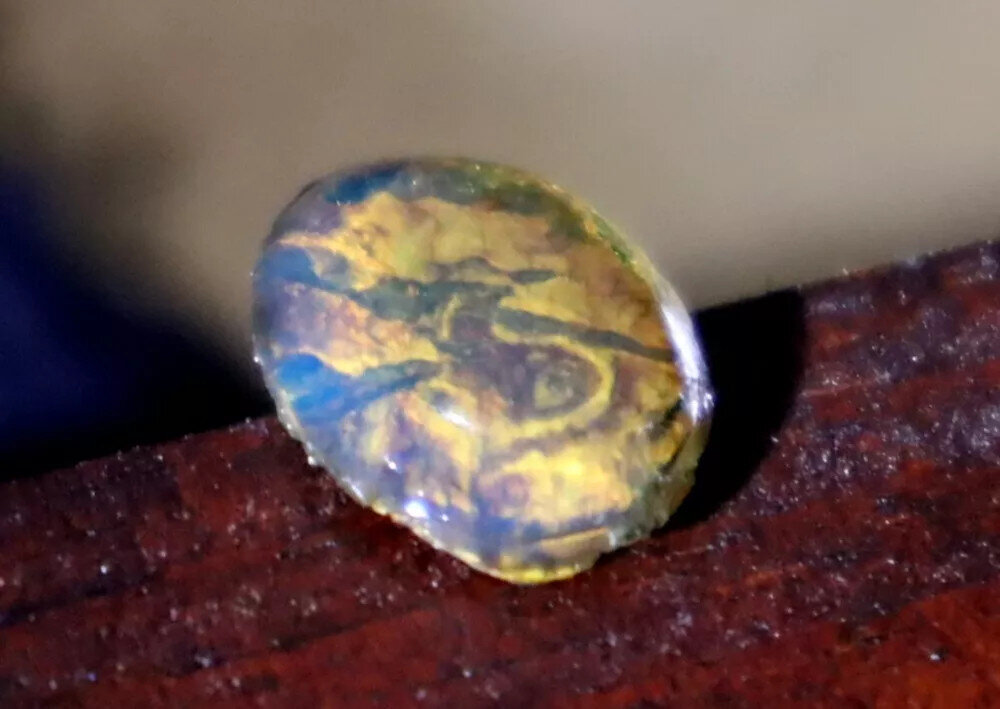 Exquisite Natural Dominican Clear Sky Blue Amber Polished Stone 17mm – photo 5
