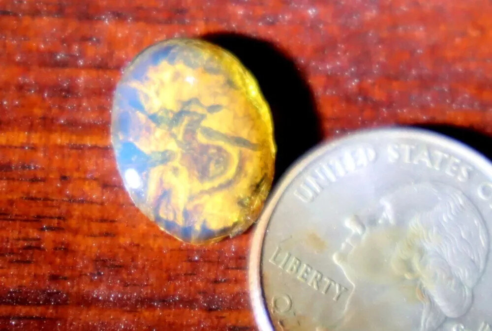 Exquisite Natural Dominican Clear Sky Blue Amber Polished Stone 17mm – photo 7