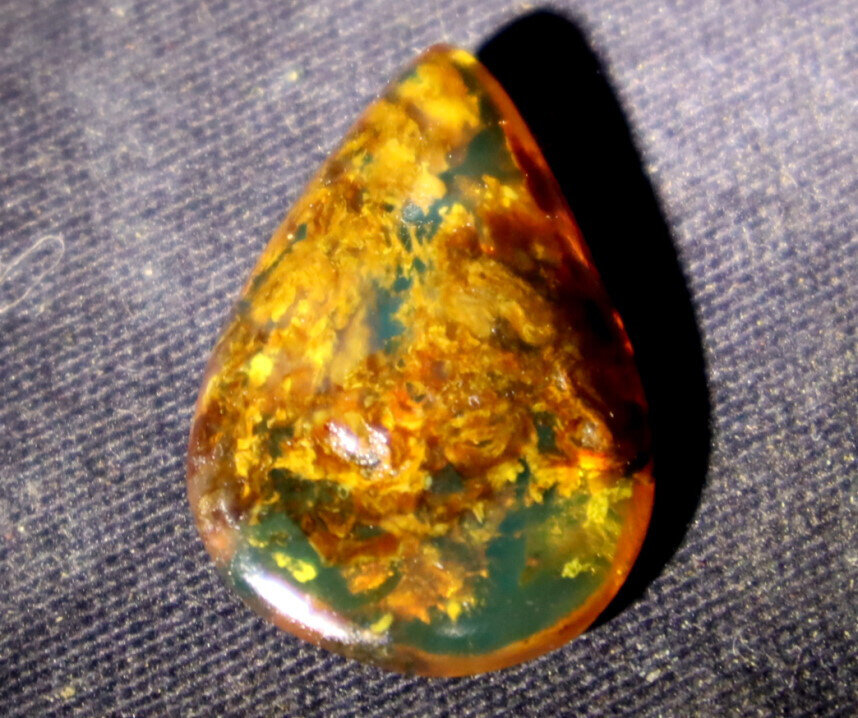 Natural Dominican Transl. Cognac Green Butterscotch Amber Polished Stone 28mm – photo 5