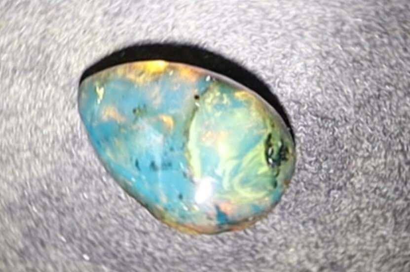 Beautiful Natural Dominican Translucent Ocean Blue Amber Polished Stone 24mm – photo 5