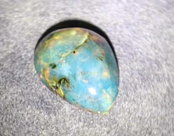 Beautiful Natural Dominican Translucent Ocean Blue Amber Polished Stone 24mm – photo 12