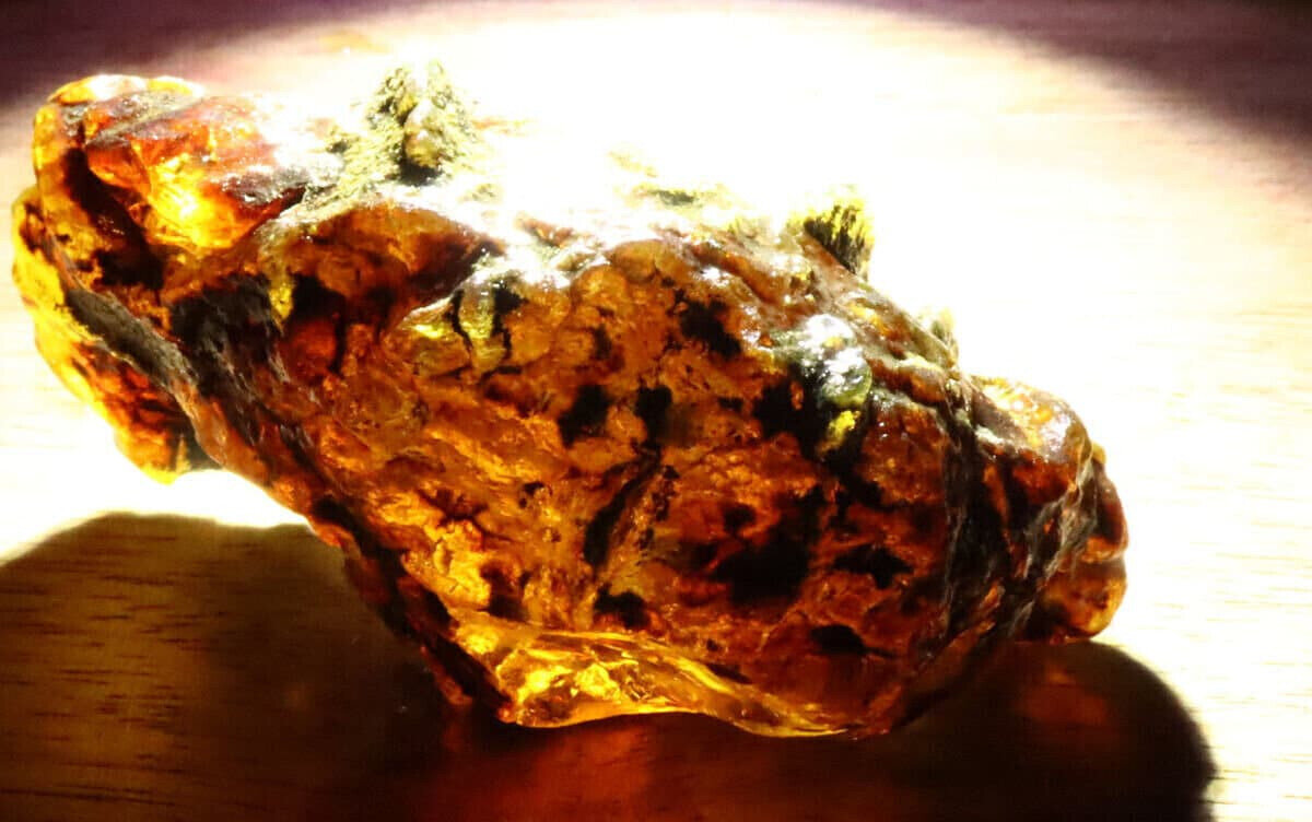 Beautiful Natural Dominican Clear Blue Green Amber Rough Specimen 52mm 27g – photo 3