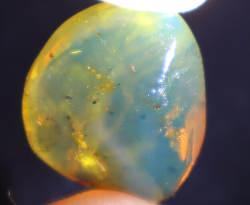 Charming Nat Dominican Clear Light Blue Amber Polished 24mm Stone free drilling
