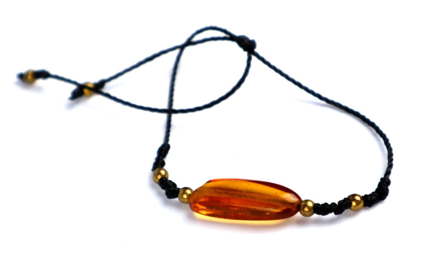 Genuine Natural Clear Dominican Amber Cord Bracelet 5-8 inch adjustable – photo 4