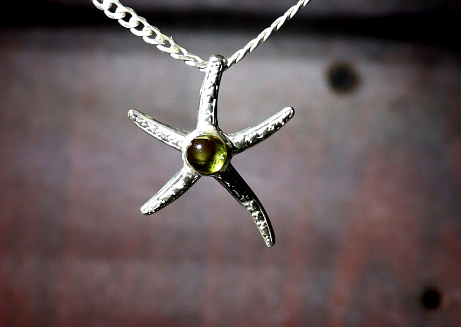 Exquisite Natural Amber .925 Sterling Silver Sea Star Starfish Pendant 1.2inch – photo 5