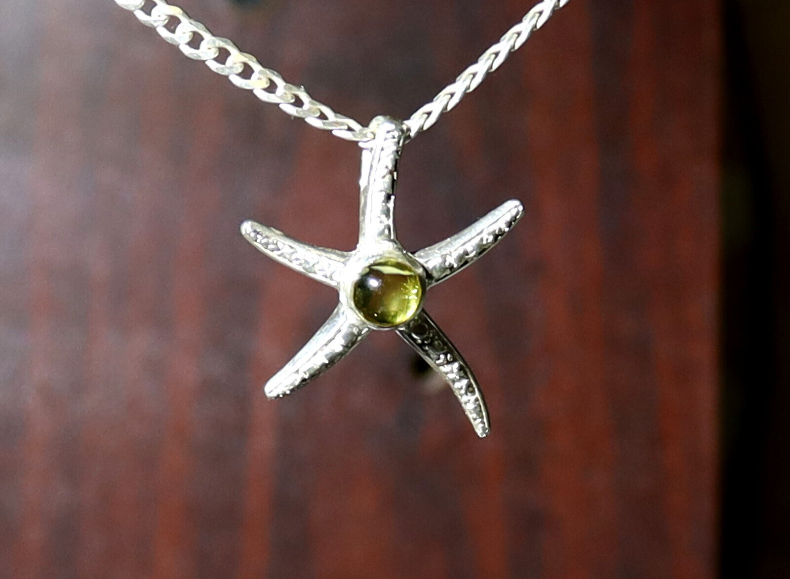 Exquisite Natural Amber .925 Sterling Silver Sea Star Starfish Pendant 1.2inch – photo 6