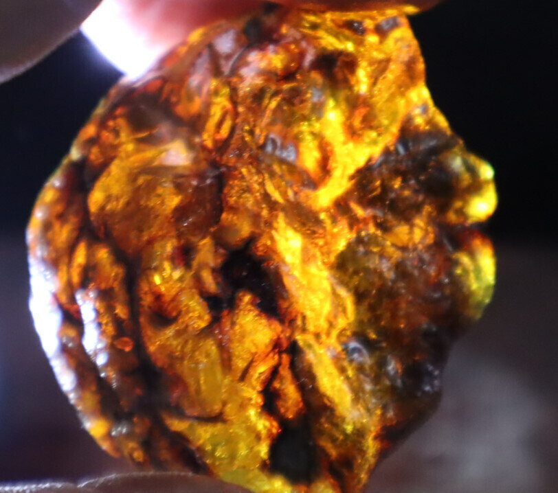 Charming Natural Dominican Clear Cognac Green Blue Amber Rough Specimen 37gram – photo 10