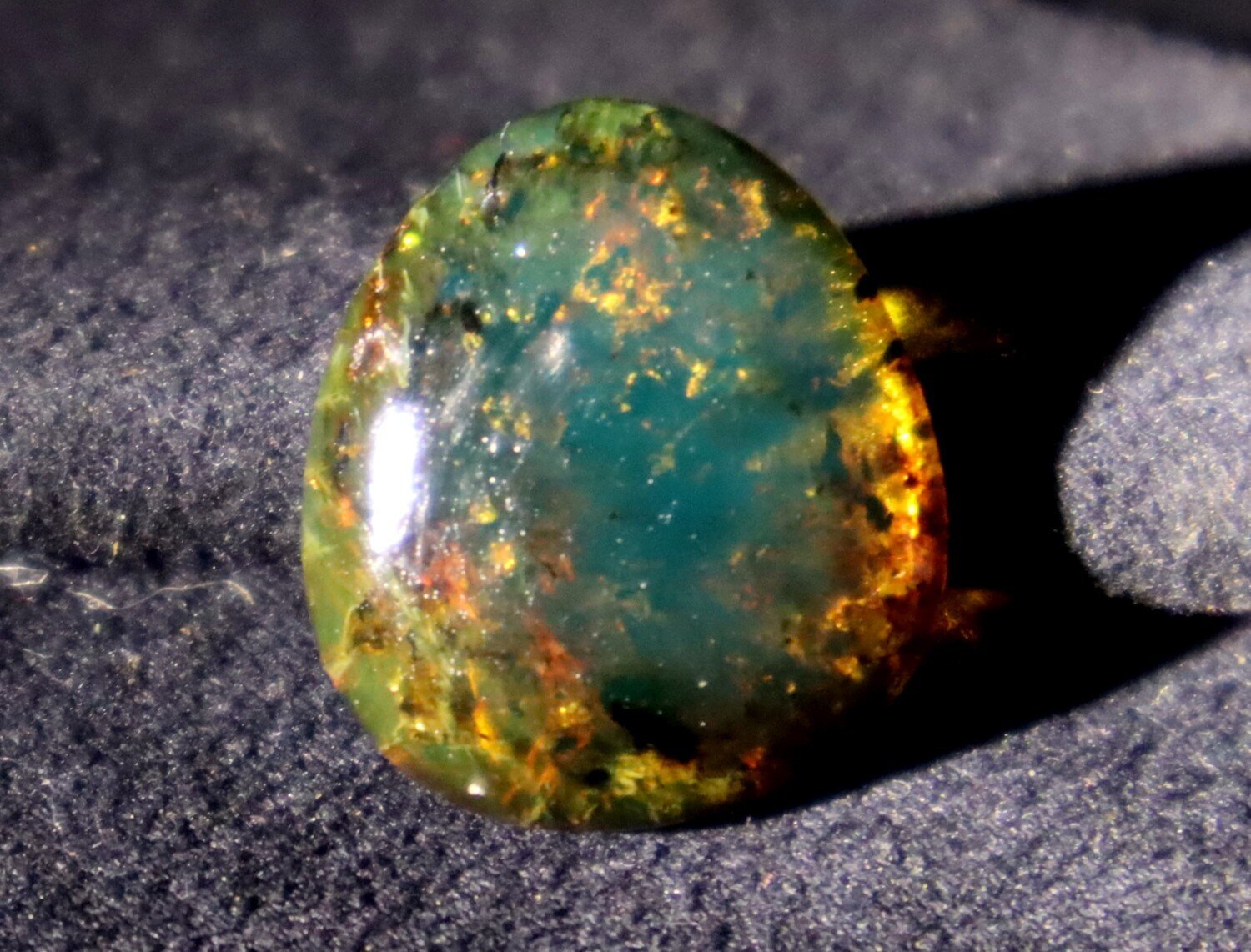 Charming Design Natural Dom. Translucent Ocean Blue Amber Polished Stone 20mm – photo 4