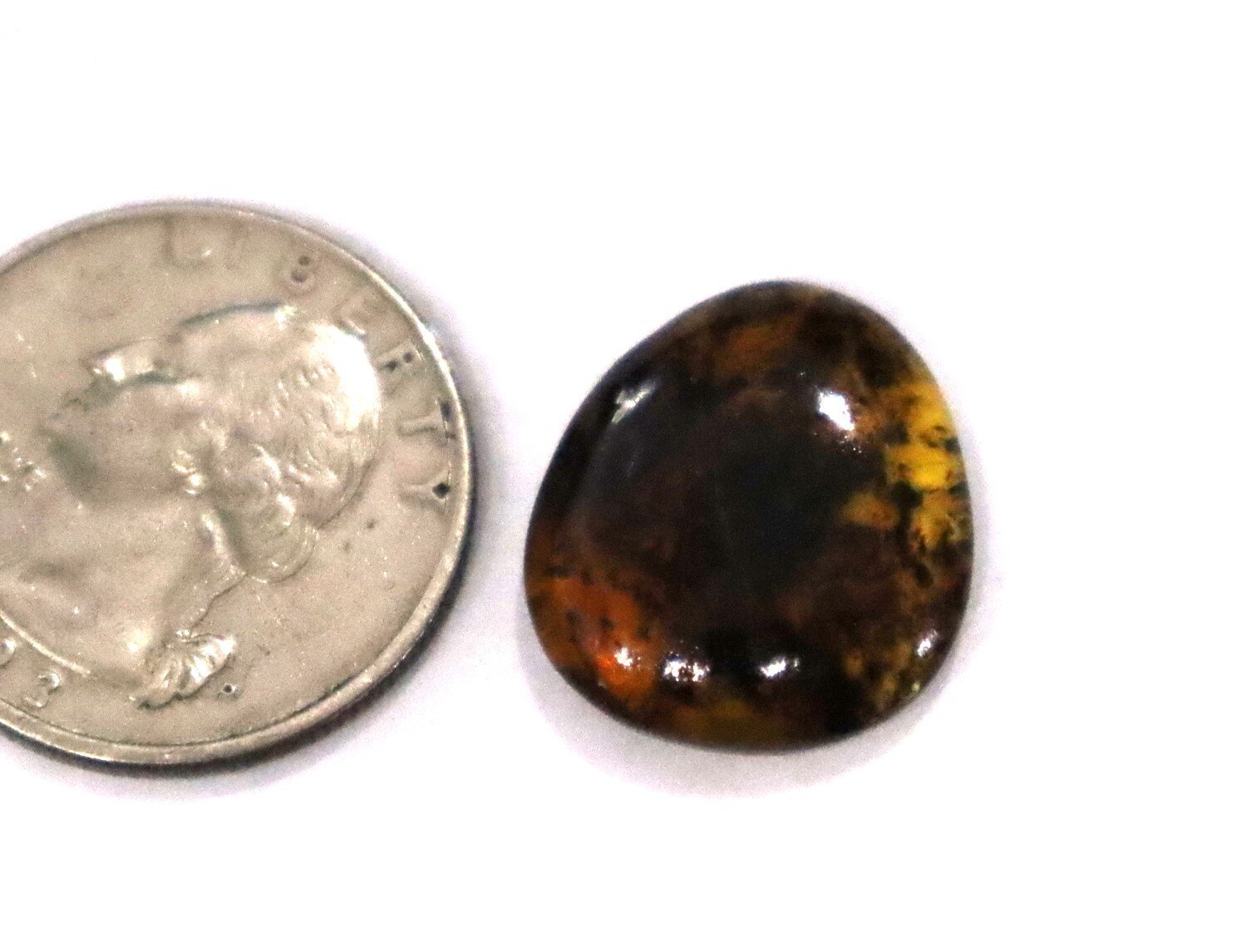 Charming Design Natural Dom. Translucent Ocean Blue Amber Polished Stone 20mm – photo 11