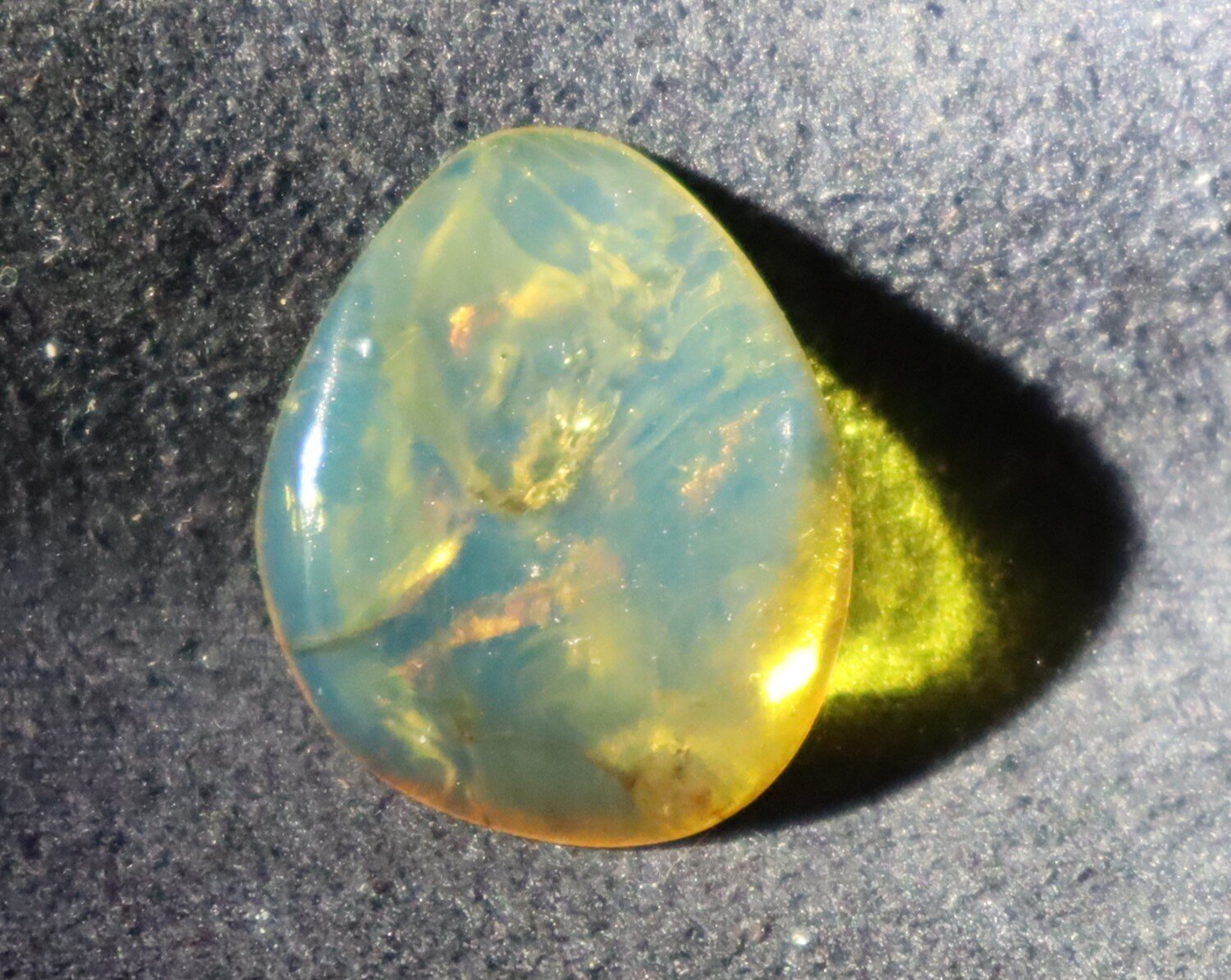 Lovely Natural Dominican Clear Deep Blue Amber Polished Stone 24mm – photo 3