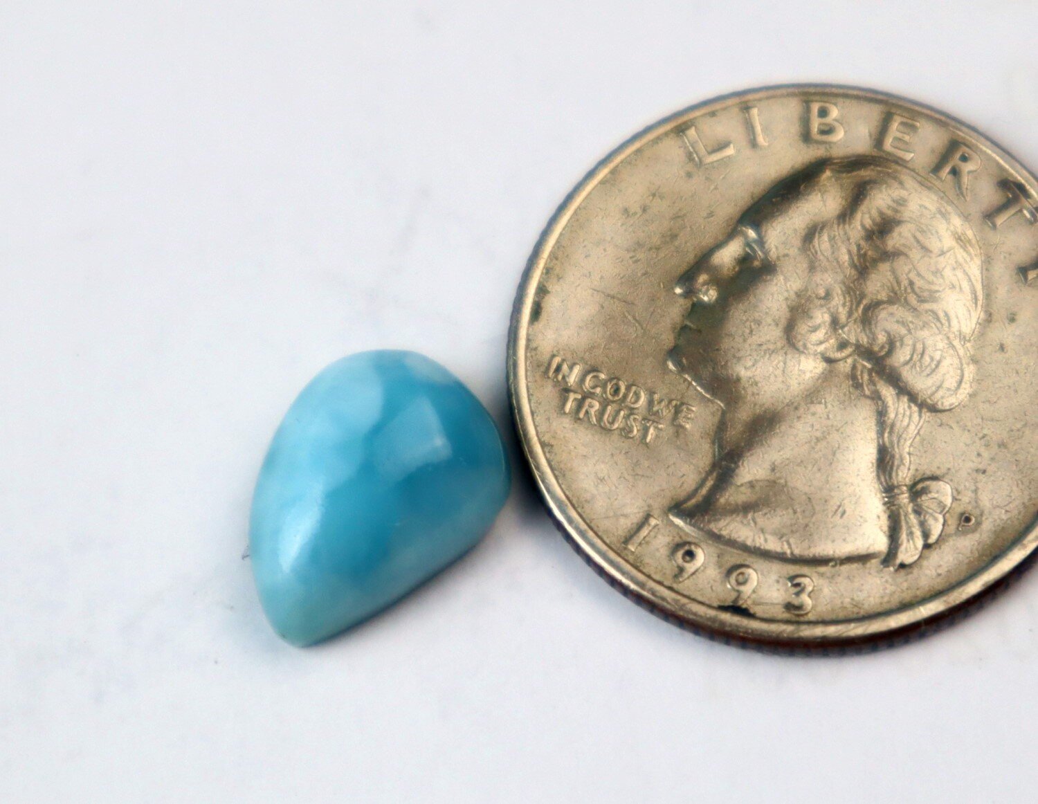Natural Deep Blue Larimar Teardrop Cabochon 13mm – photo 3