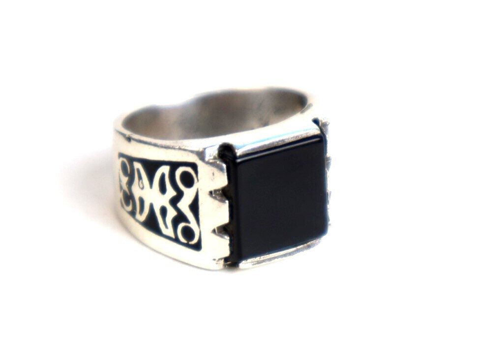 Excellent Opaque Deep Black Onyx .925 Sterling Silver Ring #6 – photo 2