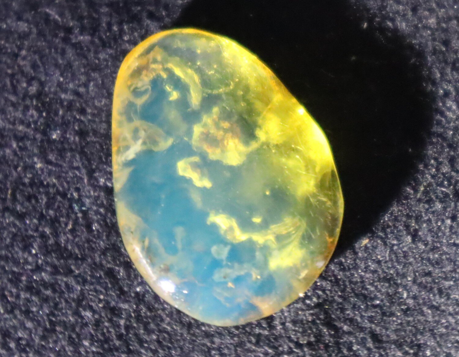 Lovely Natural Clear Sky Blue Amber Cabochon polished stone 24mm – photo 8