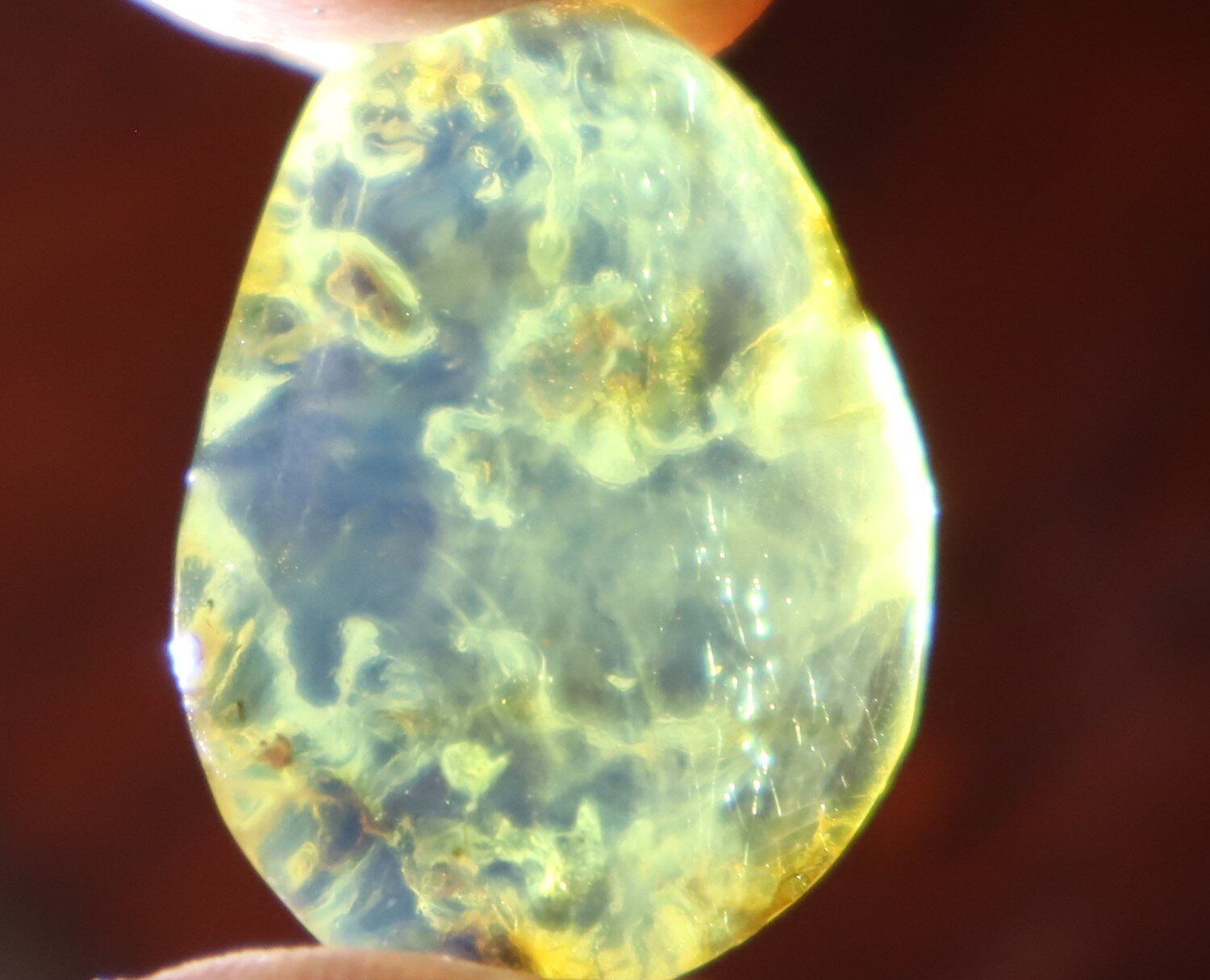 Lovely Natural Clear Sky Blue Amber Cabochon polished stone 24mm – photo 10