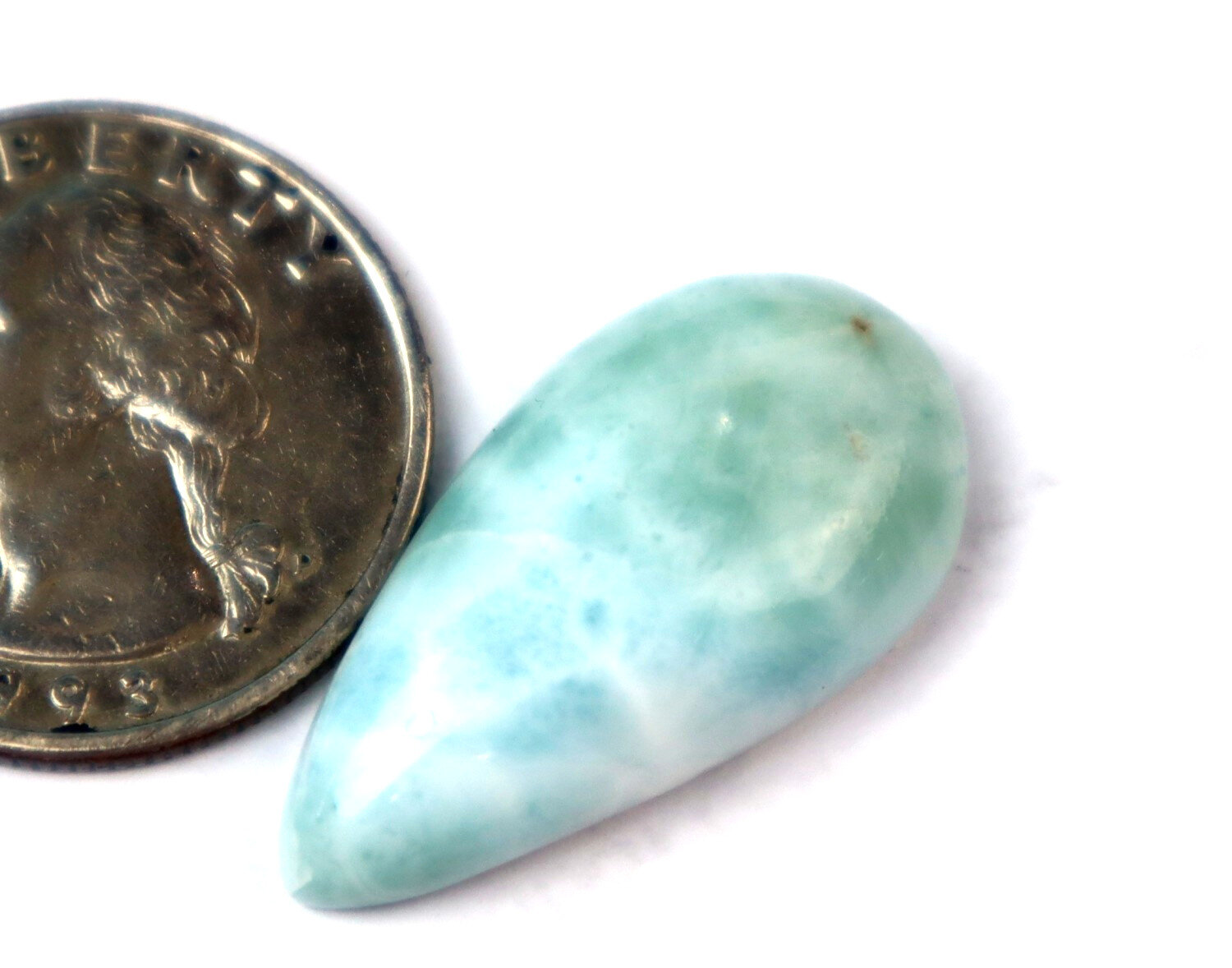 Natural Dominican Ocean Blue Larimar Cabochon 29mm Polished Loose Gemstone – photo 7