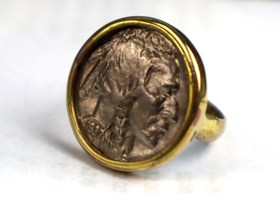 Iron Tail (Sioux), Two Moons (Cheyenne), and Big Tree (Kiowa) Coin Ring – photo 2
