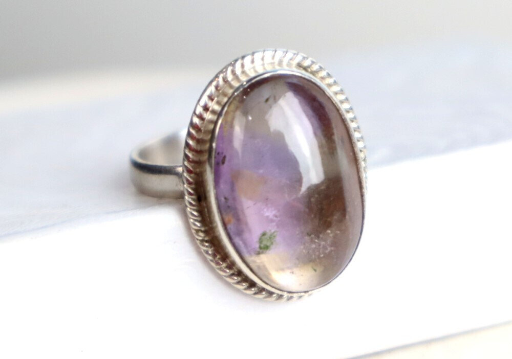 Charm. Design Clear Light Purple Amethyst 925 Sterling Silver Ring #6.5 – photo 3