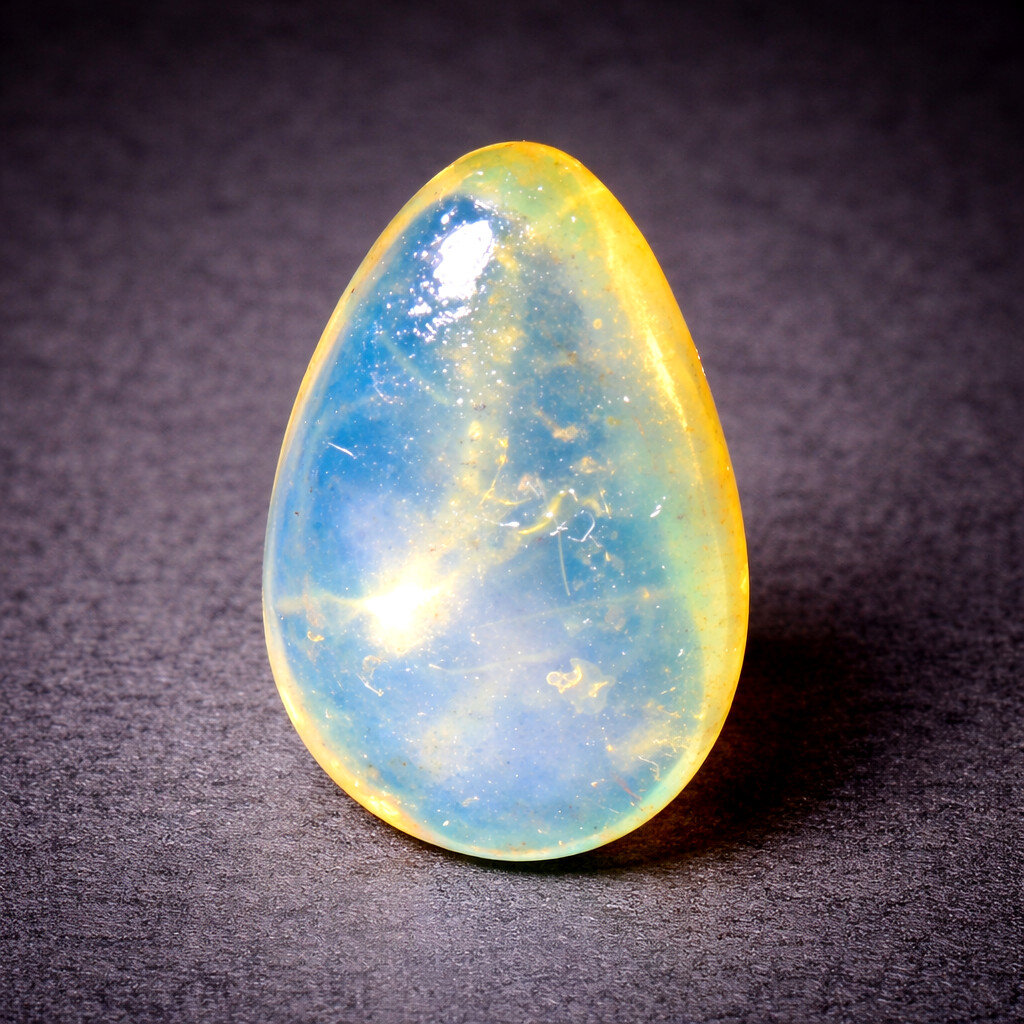 Exquisite Natural Dominican Clear Sky Blue Amber Polished Stone 22mm