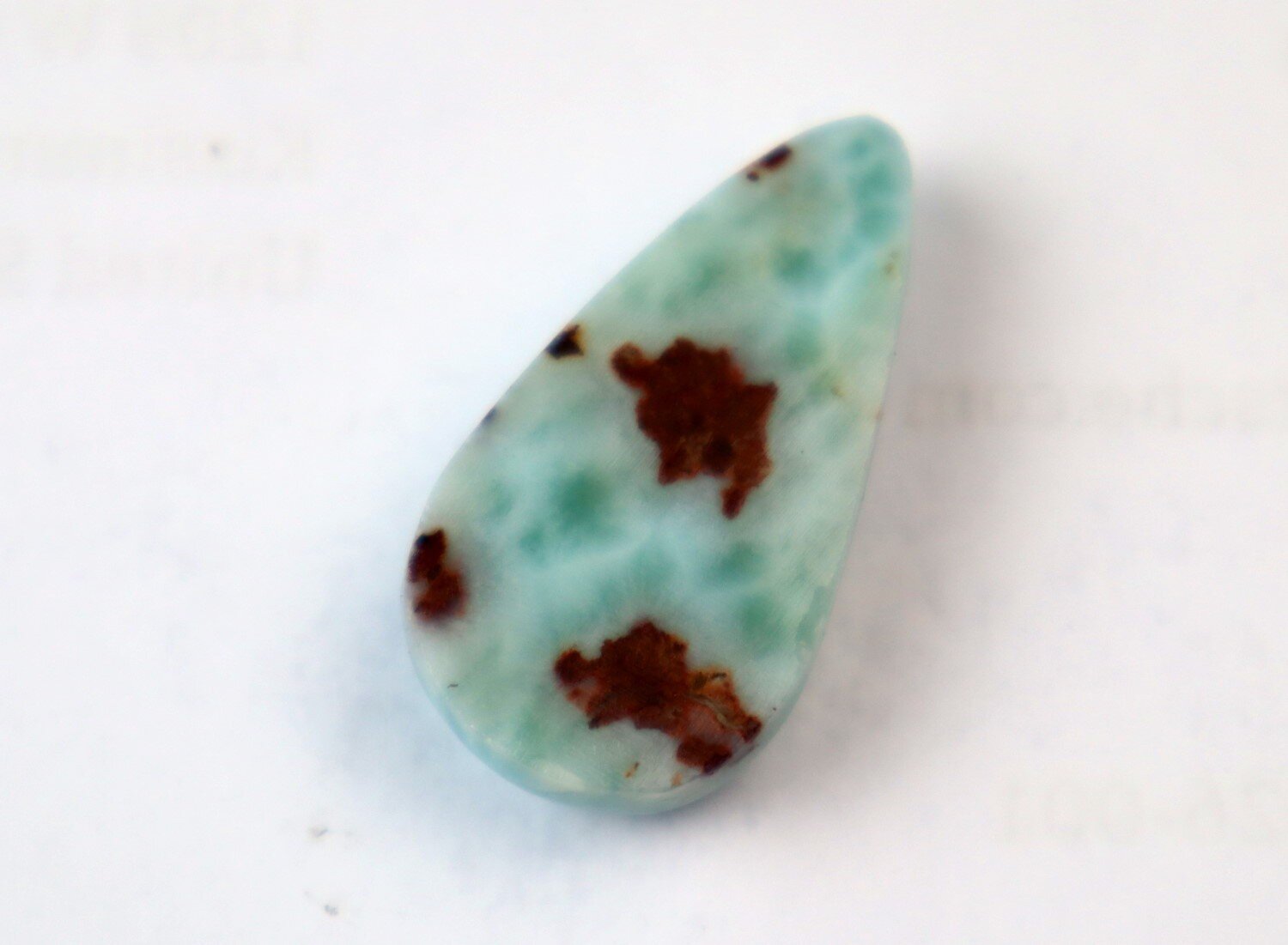 Impressive Natural Sky Blue Larimar Teardrop Cabochon 31mm – photo 6