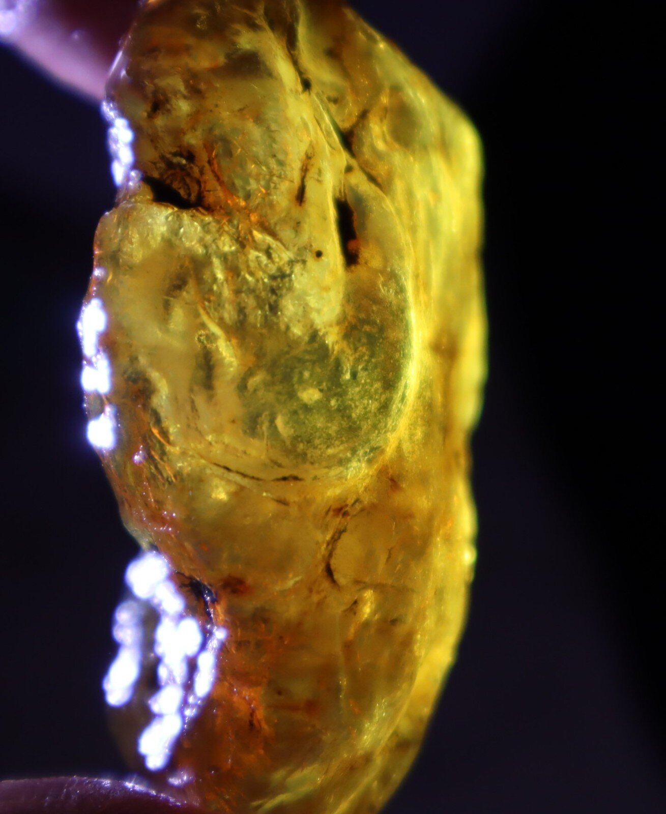Natural Dominican Blue Amber Rough Specimen 53mm 26.2g Clear Yellow – photo 8