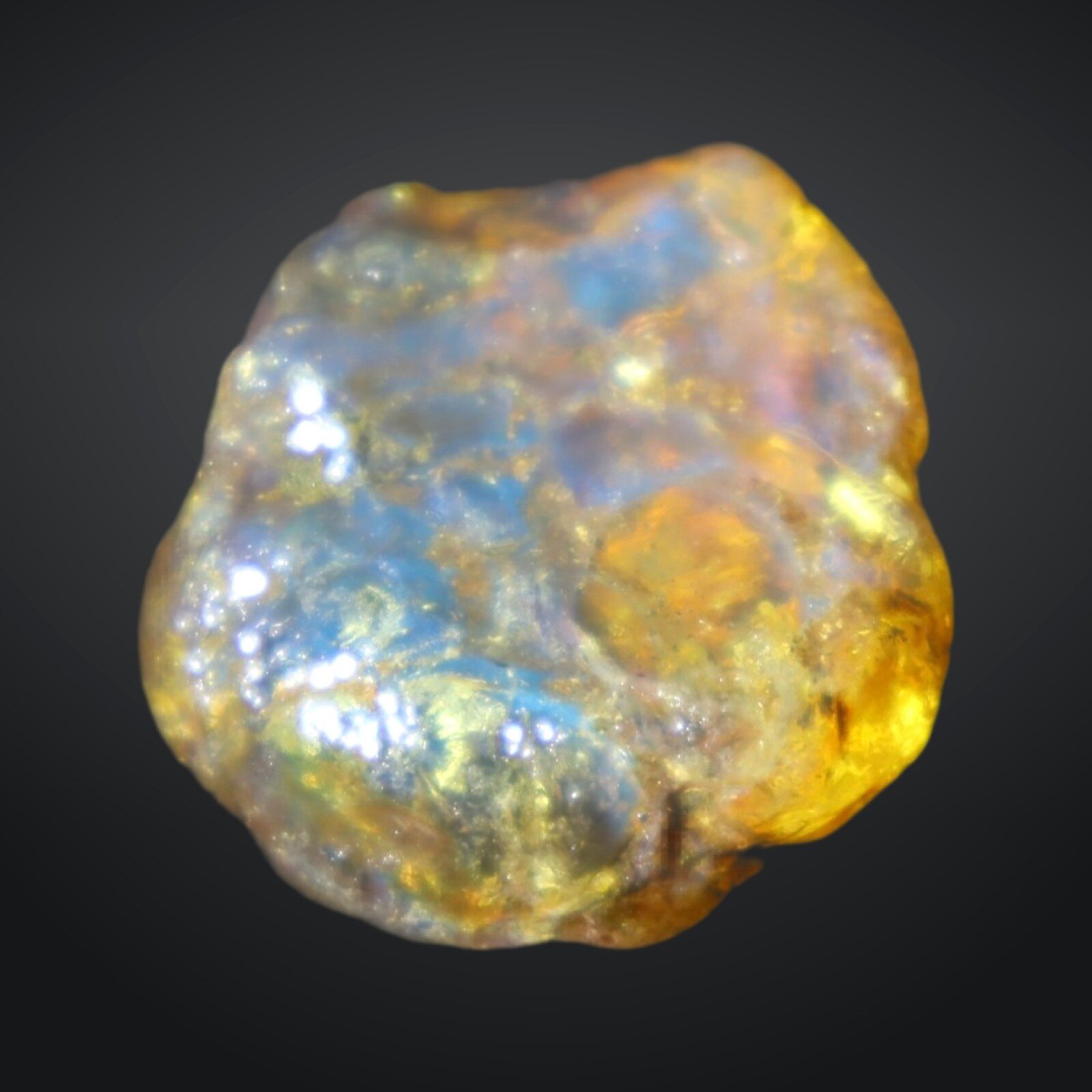 Natural Dominican Blue Amber Rough Specimen 32mm 7.7g Green Orange – photo 5