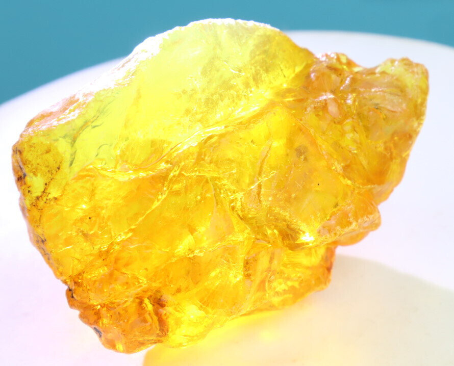 Beautiful Natural Dominican Crystal Clear Deep Yellow Amber Rough Specimen 67mm – photo 8
